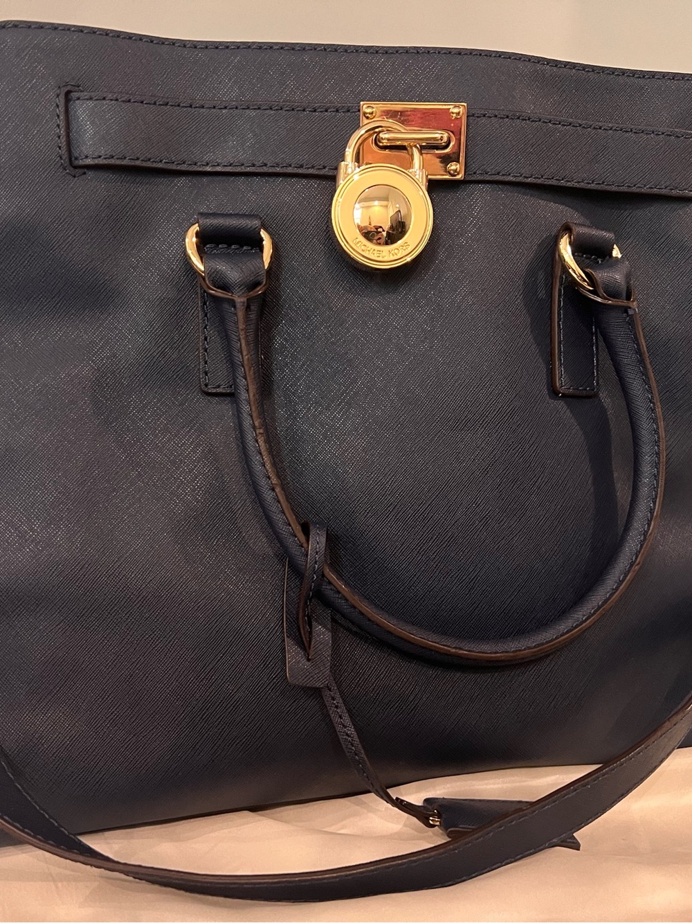 Michael Kors Navy Hamilton Tote- Large